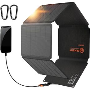 Solar Portable Charger 54W, Ericsity Solar Phone Charger USB Solar Panel Portable for Camping Foldable Solar Panel with USB-C Fast Charging Output and ETFE Surface Material