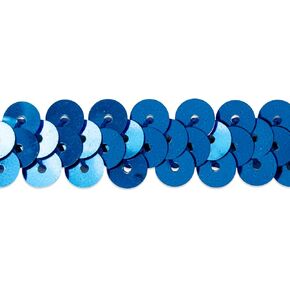 Trims by the Yard 5 Yards of 1 Row 3/8" Metallic Stretch Sequin Trim, Royal Blue