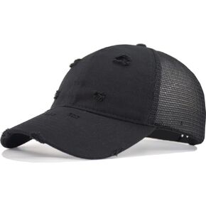 Vintage Washed Unstructured Snapback Baseball Hat Women Men | Soft Crown | Soft Mesh | Soft Visor | Pocket Foldable |