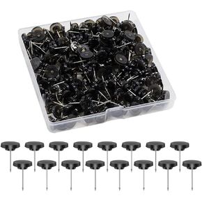 100 Pcs Flat Round Head Push Pins Wall Hanging Thumb Tacks Cork Board Thumbtacks Steel Point Pushpins Map Photo Poster Tacks Office Home Supplies Black