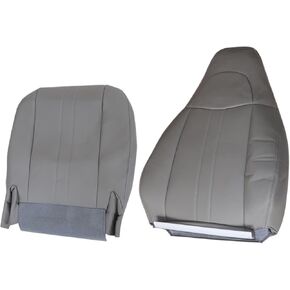 GXARTS Driver or Passenger Side Bottom Replacement Seat Cover and Top Lean Back Light Pewter Gray Compatible with Chevy Express GMC Savana 2003 2004 2005 2006 2007 2008 2009 2010 2011 2012 2013 2014