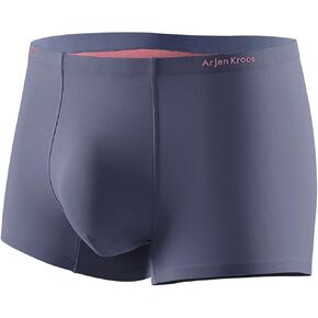 Arjen Kroos Men's Ice Silk Boxers Briefs Seamless Trunk Underwear with Pouch Double Sided Breathable Modal Underpant