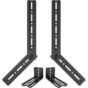 USX MOUNT Soundbar Mount Sound Bar TV Mount for Mounting Above or Under TV, Sound Bar Mount Up to 13.2 lbs, Two Removable and Lockable Hooks for Back or Bottom Holes