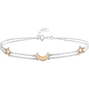 Sunburst Sun Shape Beach CZ Accent Anklet Ankle Bracelet For Women 14K Gold Plated .925 Sterling Silver Adjustable 9 To 10 Inch With Extender