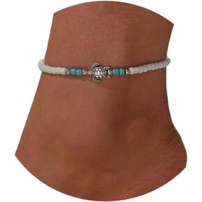 Turtle Anklet Waterproof Beads Ankle Bracelet Boho Turquoise Anklet Bracelet Beaded Anklet Summer Beach Foot Jewelry for Women