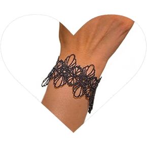 Vintage Hollow Lace Flower Bracelet Black Tattoo Lace Hand Chain Bracelet Gothic Lace Chain Bracelet Plain Lace Bracelet Jewelry for Women