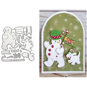 Snowman Christmas Metal Die Cuts,Snowman and Dog Cutting Dies Cut Stencils for DIY Scrapbooking Photo Decorative Embossing Paper Dies for Scrapbooking Card Making