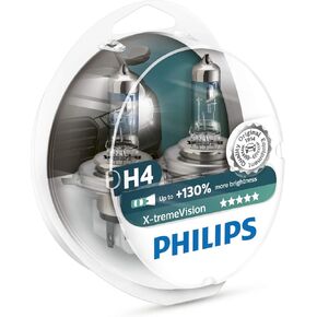 PHILIPS X-treme Vision +130% Headlight Bulbs (Pack of 2) (H4 60/55W)