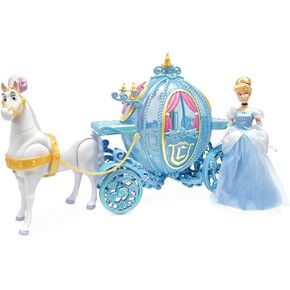 Disney Store Official Cinderella Classic Doll & Carriage Deluxe Set- Princess Toys - Doll Set with Pumpkin Carriage & Horse, Light-Up Features & Walking Horse, Perfect Princess Fans.