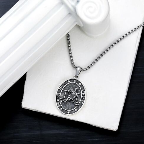Sport Necklace S925 Sterling Silver Baseball Soccer Hockey Football Runner Necklace for Men Women in Saudi Arabia