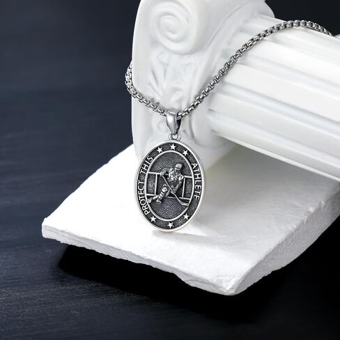 Sport Necklace S925 Sterling Silver Baseball Soccer Hockey Football Runner Necklace for Men Women in Saudi Arabia