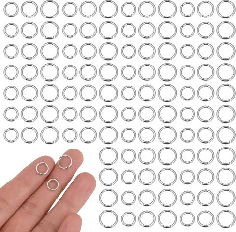 300 Pcs Jump Rings for Jewelry Stainless Steel O Rings Connectors Open Jump Rings for Jewelry Making Split Rings Metal Connector Rings Set for Keychain Necklaces Bracelet 8mm 9mm 10mm in Saudi Arabia