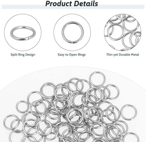 300 Pcs Jump Rings for Jewelry Stainless Steel O Rings Connectors Open Jump Rings for Jewelry Making Split Rings Metal Connector Rings Set for Keychain Necklaces Bracelet 8mm 9mm 10mm in Saudi Arabia