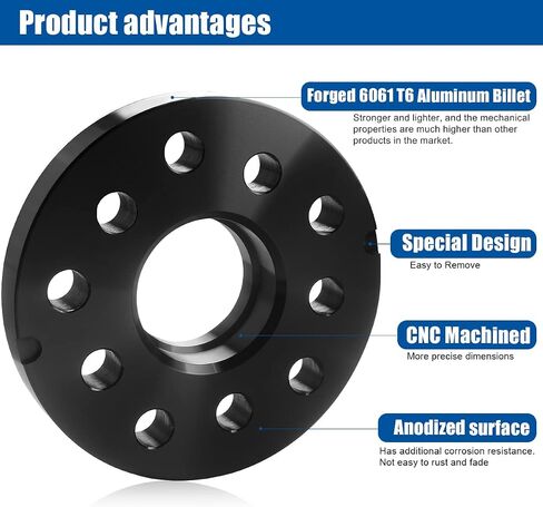 GAsupply 5X100 & 5X112 Wheel Spacers, Fit for Audi TT A3 A4 A6 A8 S4 S6 S8 Volkswagen Golf, 15mm Hubcentric Forged Spacer, Sphere Seat | Lug Bolts 40mm Long | Hub Bore 57.1mm | Thread Pitch M14x1.5 in Kuwait