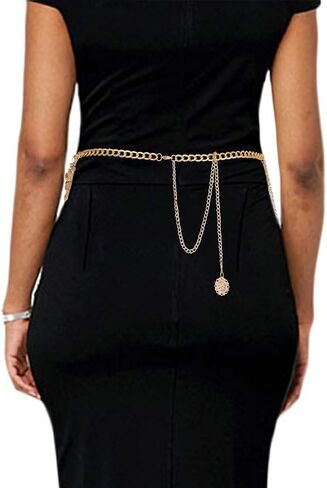 Gold Waist Chain Belly Body Chains Rhinestone Chain Belt Layered Body Jewelry Crystal Belly Chain for Women in Saudi Arabia