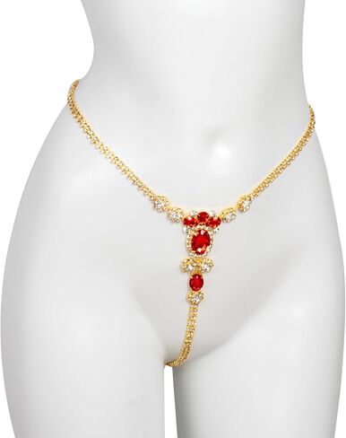 Sexy Crystal Chain Thong Panties Jewelry for Women Rhinestone Waist Chain Thong Festival G String Bikini Low Back Panties Body Jewelry in Saudi Arabia