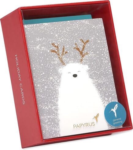 Papyrus Boxed Christmas Cards with Envelopes, Holiday Cheer, Polar Bear (20-Count) in Kuwait