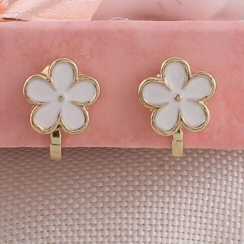Fashion Cute Small Clover Bowknot Flower Cartoon Clip on Earrings Non Piercing for Women Charm Ear Clip in Kuwait