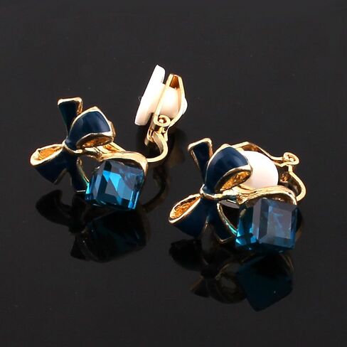 Fashion Cute Small Clover Bowknot Flower Cartoon Clip on Earrings Non Piercing for Women Charm Ear Clip in Kuwait