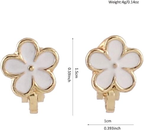 Fashion Cute Small Clover Bowknot Flower Cartoon Clip on Earrings Non Piercing for Women Charm Ear Clip in Kuwait