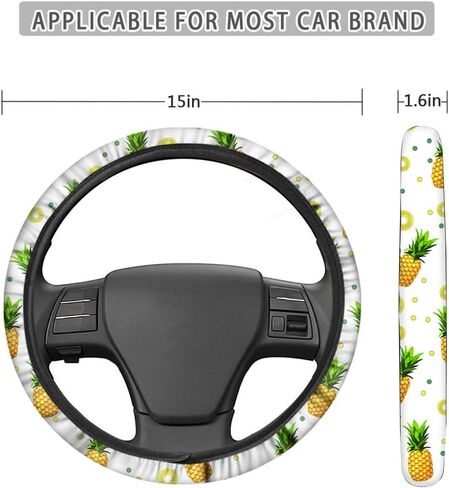 FKELYI Animal Dolphin Steering Wheel Cover for Women Girls Non-Slip Neoprene Car Steering Wheel Protector with Absorbent Cup Holder Pads in Saudi Arabia