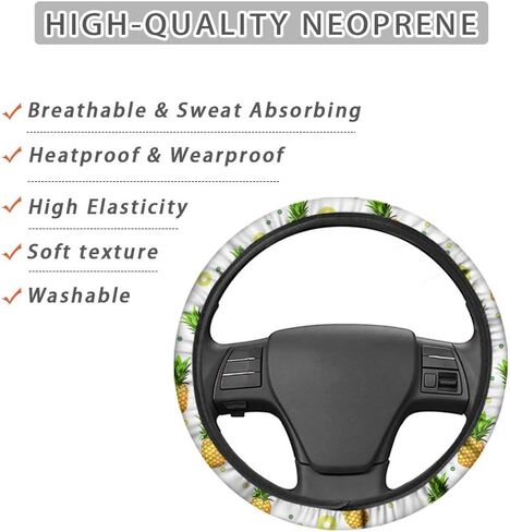 FKELYI Animal Dolphin Steering Wheel Cover for Women Girls Non-Slip Neoprene Car Steering Wheel Protector with Absorbent Cup Holder Pads in Saudi Arabia