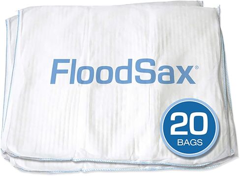 FS5R Sandless Sandbag Water Absorbent Flood Barrier, 19" x 20", 5 Pack, White, 5 Count in Saudi Arabia
