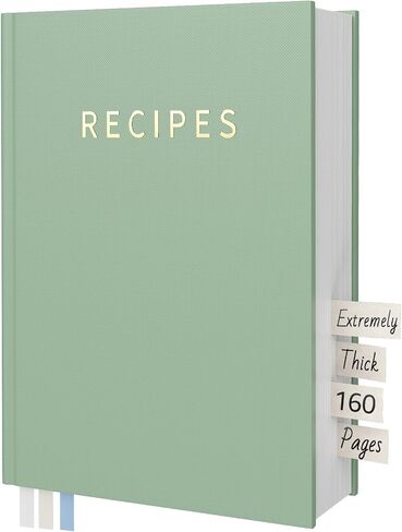 كتاب وصفات فارغ لكتابة وصفاتك الخاصة - كتاب طبخ عائلي فارغ يمكنك ملئه بنفسك، وإنشاء دفتر وصفات مخصص خاص بك مع غطاء مقاوم للماء، 160 صفحة in Saudi Arabia