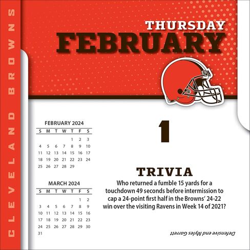Turner Sports Cleveland Browns 2025 Box Calendar (25998053035) in Saudi Arabia