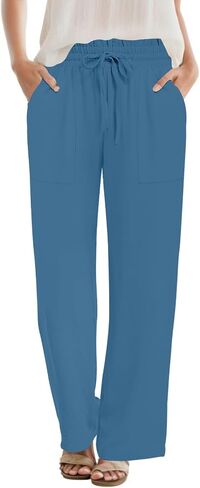 DB MOON Womens Wide Leg Pants Business Casual Outfits Loose High Waist Trouser with Pockets in Saudi Arabia