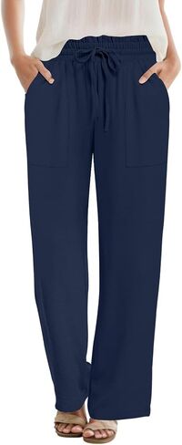DB MOON Womens Wide Leg Pants Business Casual Outfits Loose High Waist Trouser with Pockets in Saudi Arabia