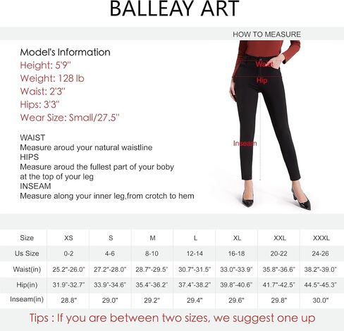 Balleay Art Dress Pants for Women Comfort Work Stretch Slim Fit Leg Skinny High Waist Pull on Pants with Pockets in Saudi Arabia