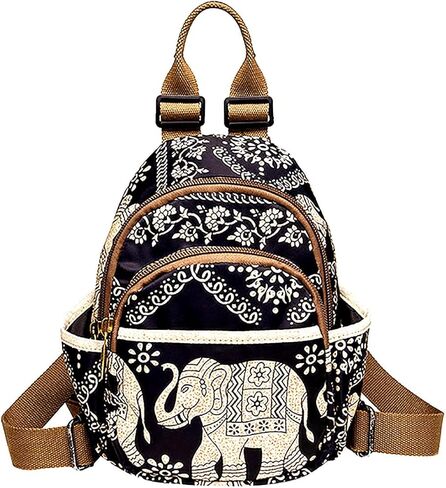 Mini Nylon Women Backpack Purse Fashion Lightweight Small Casual Daypack(elephant) in Saudi Arabia