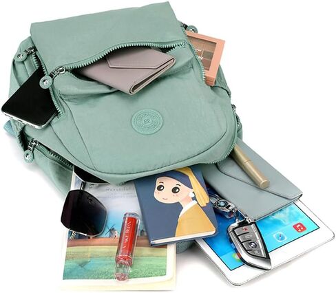Mini Backpack for Women Small Nylon Backpack Purse Casual Daypack shopping for Ladies (Khaki) in Saudi Arabia