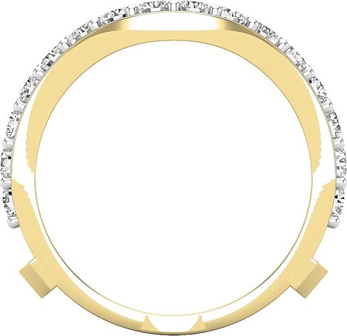 مجموعة Dazzlingrock 1.75 قيراط (ctw) خاتم مزدوج من الألماس المستدير للسيدات لحفلات الزفاف، متوفر بالذهب 10K/14K/18K والفضة الاسترليني 925 in Saudi Arabia