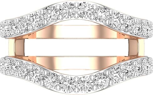 مجموعة Dazzlingrock 1.75 قيراط (ctw) خاتم مزدوج من الألماس المستدير للسيدات لحفلات الزفاف، متوفر بالذهب 10K/14K/18K والفضة الاسترليني 925 in Saudi Arabia