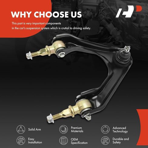 ذراع التحكم العلوي الأيمن الأمامي A-Premium، مع وصلة كروية وبطانة، متوافق مع Honda Accord 94-97، Odyssey 95-98، Acura CL 97-99، Isuzu Oasis 96-99 in Saudi Arabia