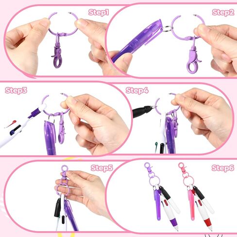 Sibba Mini Highlighter Nurse Pen Pack Set 2 Pcs Highlighter Permanent Marker Pen Keychain Clip Writing Correction Supplies Retractable Ball Pen Multicolor Work Pens for Hand Ledger Note Office in Saudi Arabia