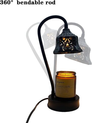 Candle Warmer Lamp,Dimmable Scented Candle Lamp with 2H/4H/8H Timer,Bendable Rod & Heat Lamp,Safety Night Light,1 Bulb Included in Saudi Arabia