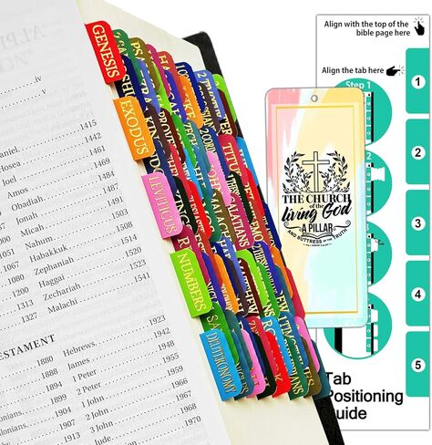 Bible Tabs(Colorful Gold Foil), 80 Tabs, Laminated, Book Tabs for Women and Men, Large Print Christian Gift for, Easy to Read and Apply Bible Journaling Tabs in Kuwait