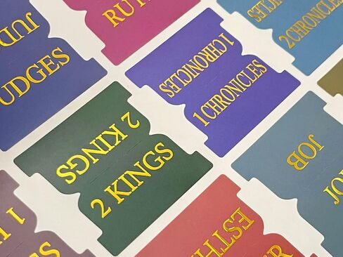 Bible Tabs(Colorful Gold Foil), 80 Tabs, Laminated, Book Tabs for Women and Men, Large Print Christian Gift for, Easy to Read and Apply Bible Journaling Tabs in Kuwait