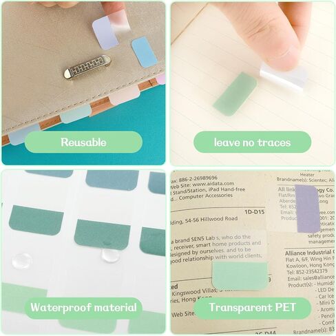 Jeffdad 240 Pcs Sticky Index Tabs, Sticky Tabs for Notebooks, Self-Adhesive Writable Index Labels, Page Markers Labels for Reading Notes(Classic Color) in Saudi Arabia