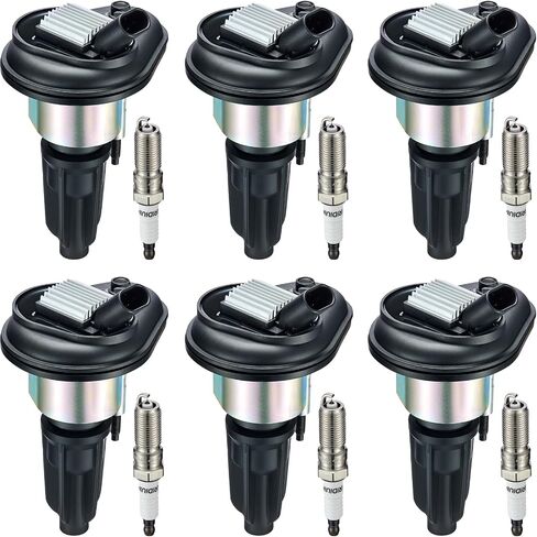 BDFHYK حزمة ملف الإشعال UF303 وسدادات إشعال إيريديوم 5019 متوافقة مع Isuzu i-370 i-350 Chevy Colorado GMC Canyon Hummer H3 3.5L 3.7L L5 C1395 IC414 5C1392 12568062 E255 GN10114، مجموعة من 5 in Saudi Arabia