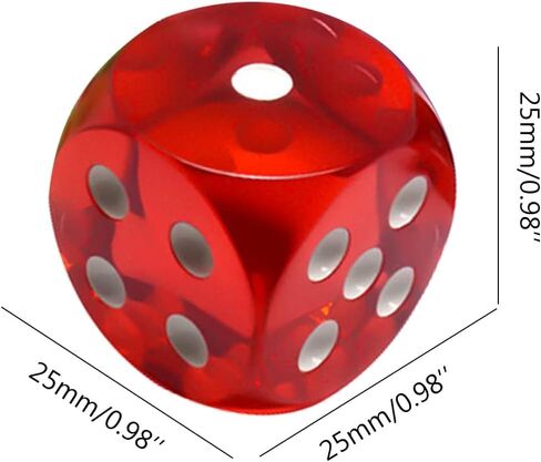 5pcs Multicolour Waterproof Crystal Dices 25mm Colored Transparent Dice 6 Sided Round Corner Crystal Dices Board Game Dices for Classroom Teaching Crystal Dice and Accessories in Saudi Arabia