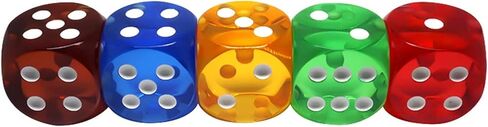 5pcs Multicolour Waterproof Crystal Dices 25mm Colored Transparent Dice 6 Sided Round Corner Crystal Dices Board Game Dices for Classroom Teaching Crystal Dice and Accessories in Saudi Arabia
