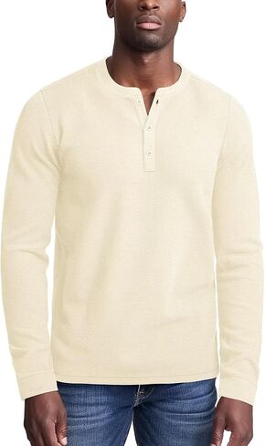 Zengjo Mens Long Sleeve Henley Shirts Casual 3-Button Cotton-Poly Blend T-Shirts in Kuwait