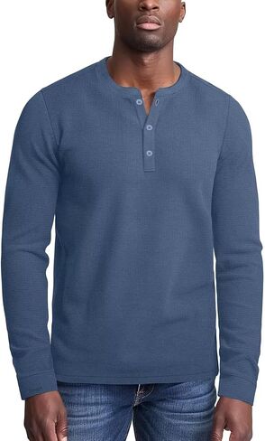 Zengjo Mens Long Sleeve Henley Shirts Casual 3-Button Cotton-Poly Blend T-Shirts in Kuwait