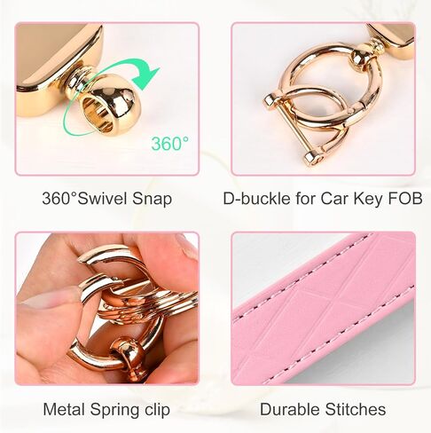 Prometheism Leather Wristlet Keychain,Car Ring Strap for Women Keychain Accessories Car Key Decorations With Anti-Lost D Ring in Saudi Arabia