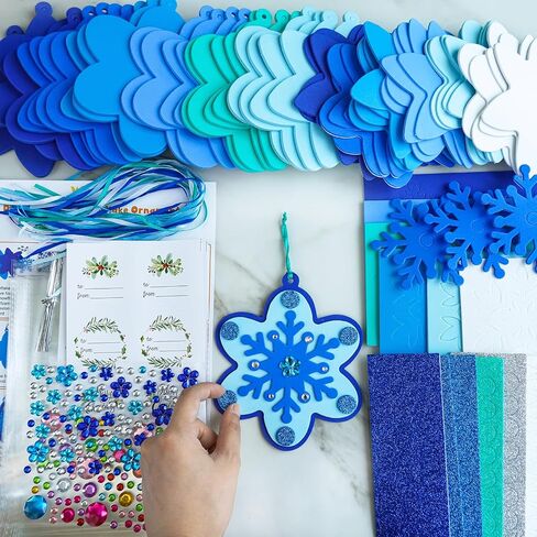 Winlyn 24 مجموعات عيد الميلاد الحرفية مجموعات الشتاء الحرف اليدوية DIY 3D ندفة الثلج الحلي الزينة الفن مجموعات متنوعة ندفة الثلج عيد الميلاد ملصقات رغوة للأطفال عطلة المنزل الفصول الدراسية الأنشطة حزب تفضل in Saudi Arabia