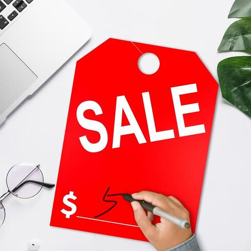 50 Packs Car Sale Tags Mirror Hang Tags,Car Dealership for Sale,8.5 x 11.5 Inches Sale Price Car Mirror Hang Tags (Red) in Saudi Arabia